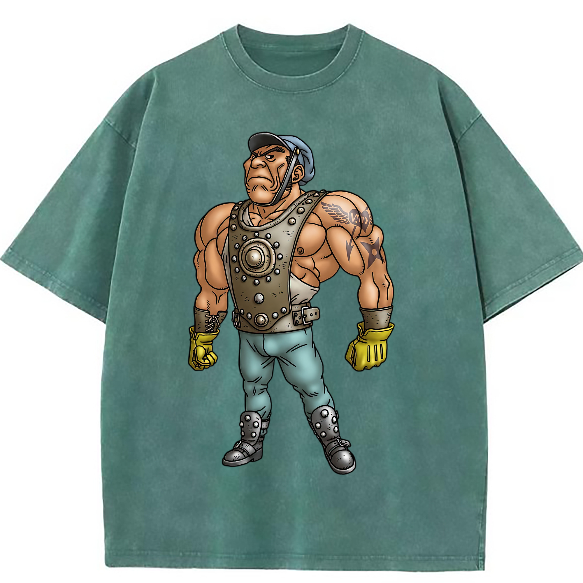 （画像用） ドラゴンクエスト Doragon Kuesuto Dragon Quest 綿100% ヴィンテージ風 半袖Tシャツ（フロントプリント）